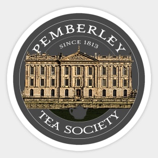 Pemberley Tea Society Since 1813 - Pride and Prejudice WHITE TEXT ON COLORED Sticker